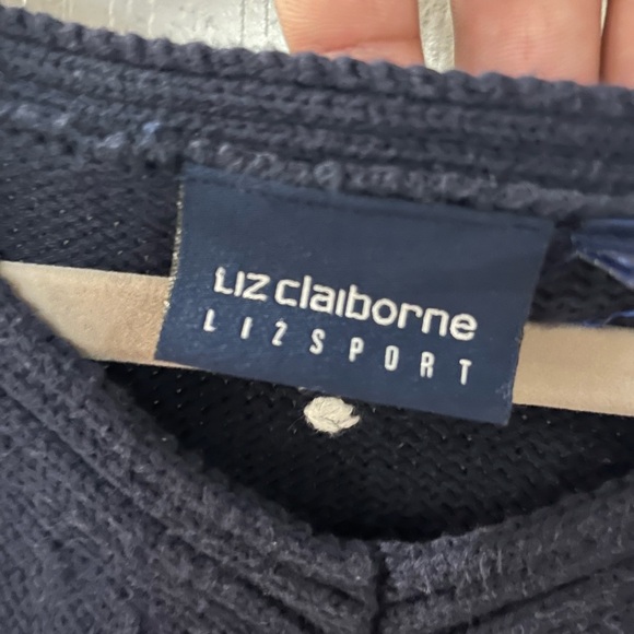 Liz Claiborne Navy Sweater with Dog Design - Picture 3 of 11